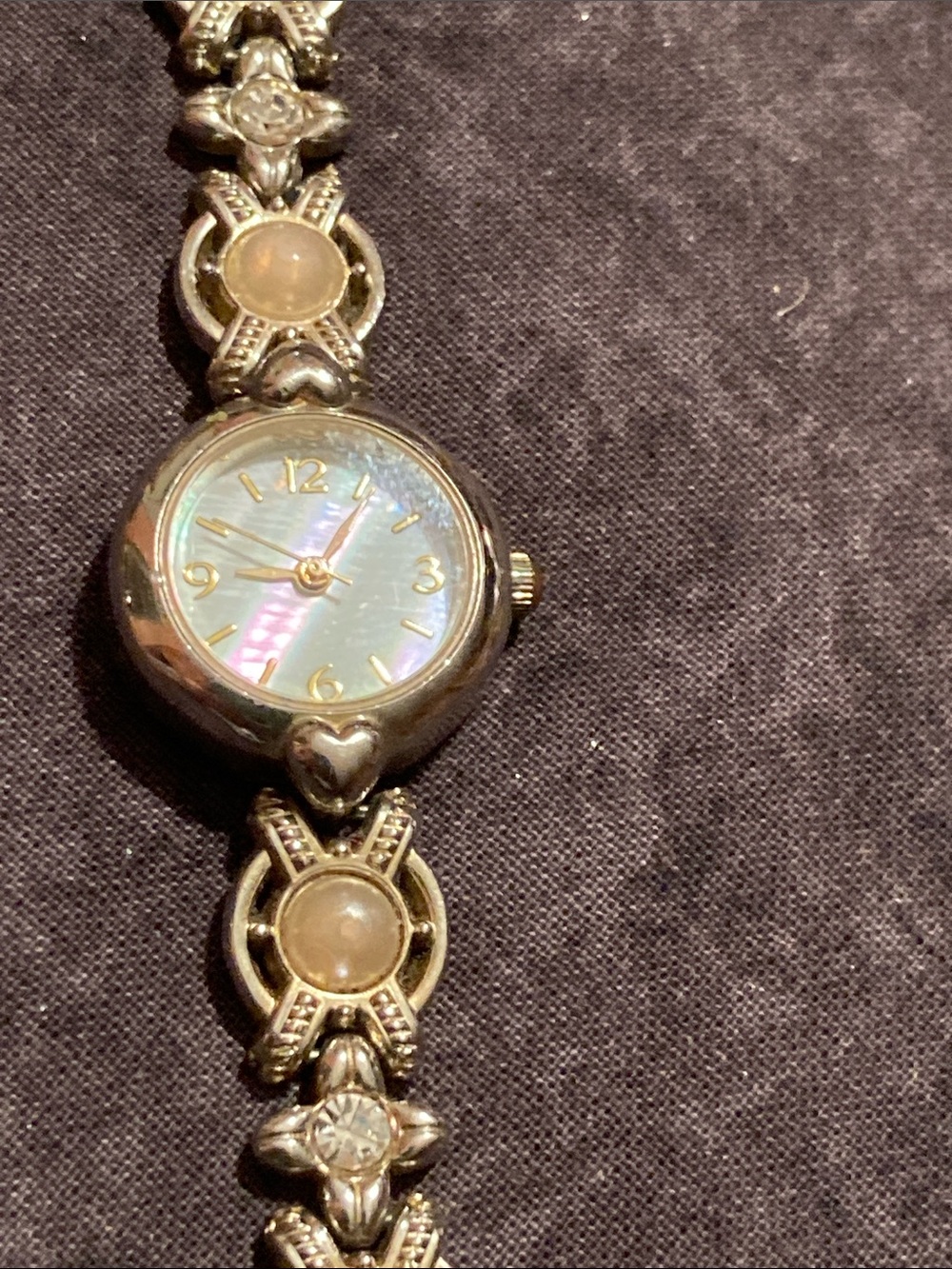 Silver Tone Iridescent Dial Bracelet Watch - keeps perfect time